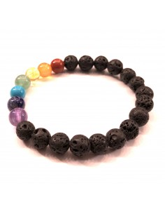 Bracelet sept chakras et pierre de lave 2
