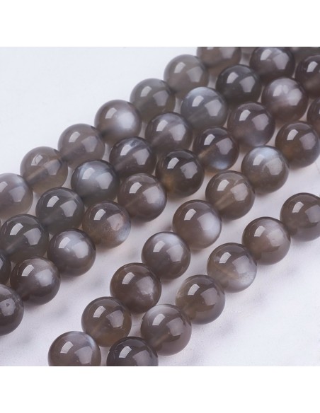 Bracelet Pierre de lune noire Perles 08mm