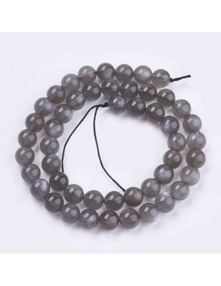 Bracelet Pierre de lune noire Perles 08mm