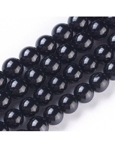 Bracelet Spinel Noir Perles 06mm