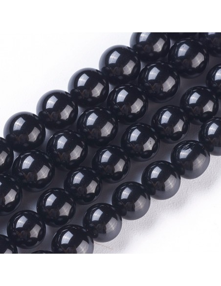 Bracelet Spinel Noir Perles 06mm