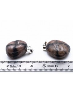 Pendentif pierre roulée Chiastolite 2