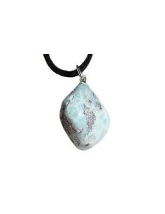 Pendentif pierre roulée Larimar