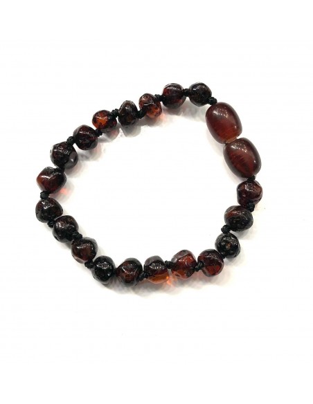 Bracelet Ambre Bébé avec fermoir cerise Bracelet Ambre Bébé avec fermoir cerise