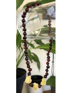 Collier Ambre Bébé avec coeur et fermoir sécurisé 2