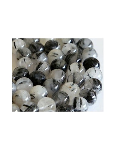Quartz Inclusion Tourmaline perles 06 mm