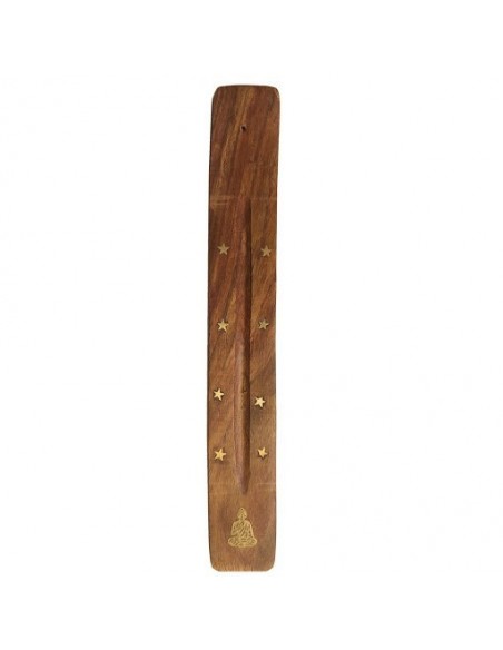 Porte encens en bois avec bouddha