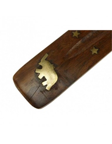 Porte encens en bois avec éléphant