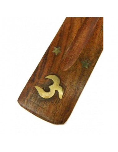 Porte encens en bois avec symbole OM