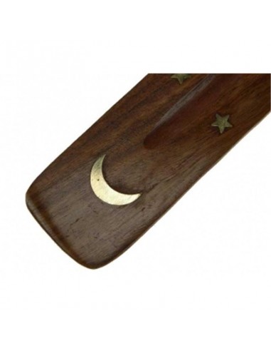 Porte encens en bois avec lune