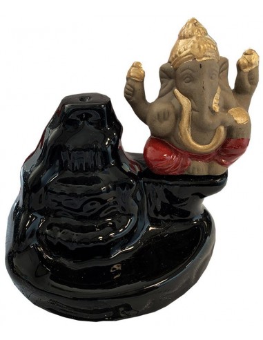 Brûleur d'encens à refoulement Ganesh et cascade