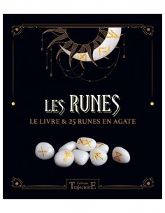 Les Runes - Le livre & 25 runes en agate - Coffret