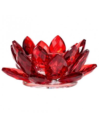 Bougeoir Lotus cristal rouge