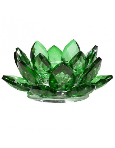 Bougeoir Lotus cristal vert