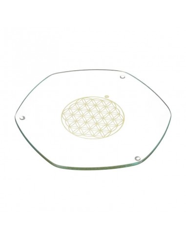 Sous verre Energyplate fleur de vie - or