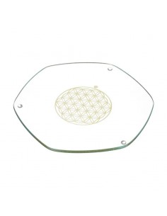 Sous verre Energyplate fleur de vie - or - petit