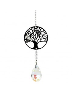Arbre de Vie + goutte de cristal arc en ciel blanc