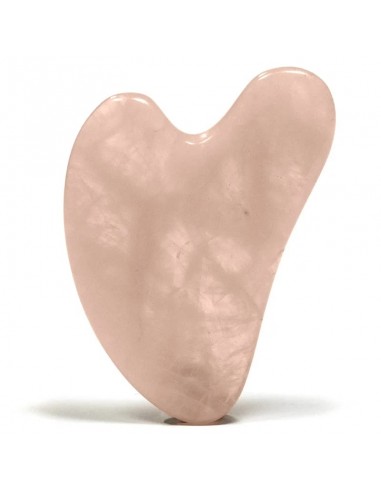 Pierre de massage gua sha en quartz rose