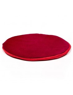 Support plat pour Bol Tibétain - rond rouge foncé