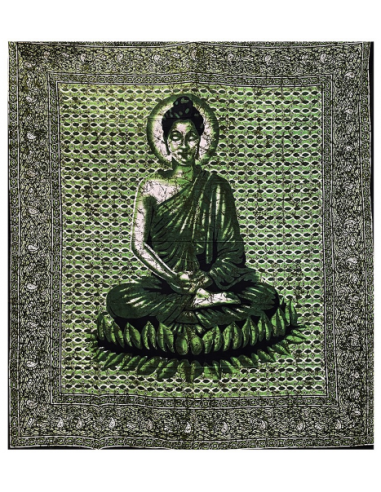 Tenture Bouddha vert