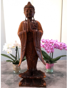 Bouddha debout en bois de 60cm