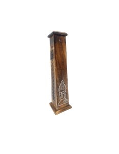Porte-Encens Bois Tour Bouddha 30cm