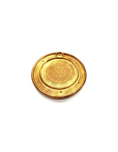 Porte-Encens Bois Rond OM Chakra 10cm