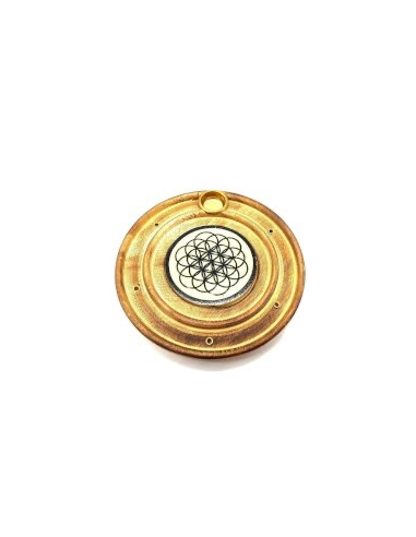 Porte-Encens Bois Rond Graine de Vie 10cm