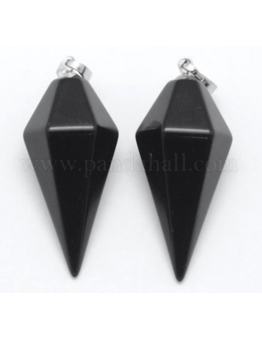 Pendule Hexagonal Obsidienne Noire