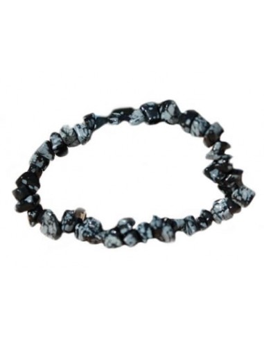 Bracelet baroque obsidienne neige