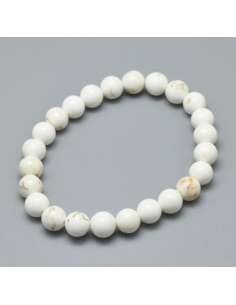 Bracelets extensibles en perles de magnésite naturelle