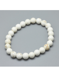 Bracelets extensibles en perles de magnésite naturelle