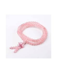 3 boucles roses naturelles bracelets d'emballage perles de quartz