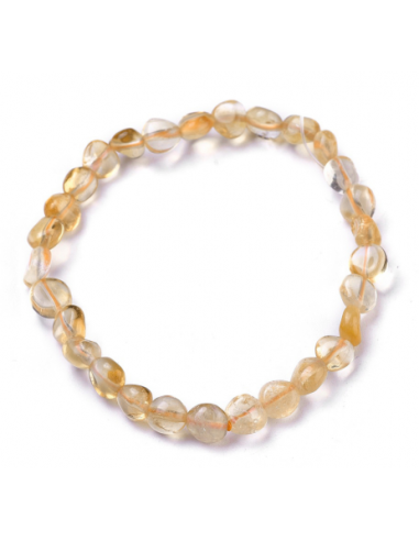 Bracelets élastiques à perles de citrine naturelles
