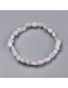 Bracelets extensibles en perles de kunzite / spodumène naturelles