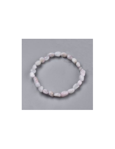 Bracelets extensibles en perles de kunzite / spodumène naturelles