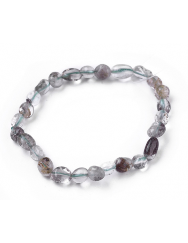 Bracelets extensibles en perles de quartz naturel lodolite