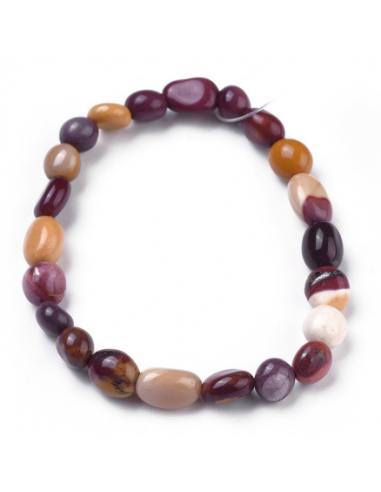 Mookaite naturel bracelets extensibles de talon