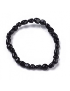 Bracelets extensibles en perles de tourmaline naturelle