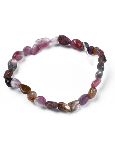 Bracelets extensibles en perles de tourmaline naturelle