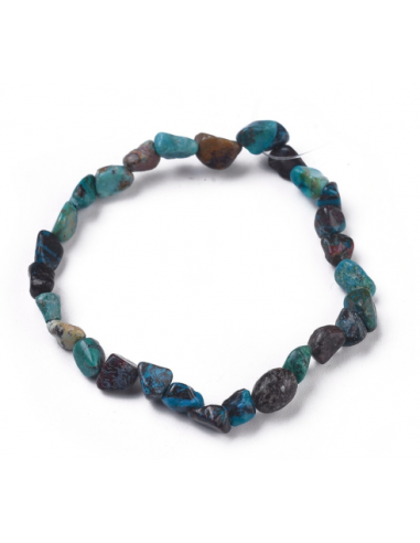 Bracelets extensibles en perles de chrysocolle naturelles