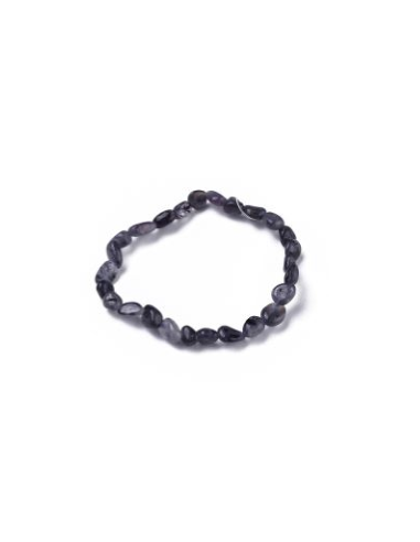 Bracelets extensibles en perles iolite / cordiérite / dichroite naturelles