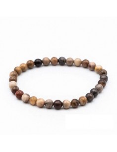 Bracelet Bois Fossil Perles