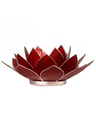 Photophore Lotus Chakras rouge / argent