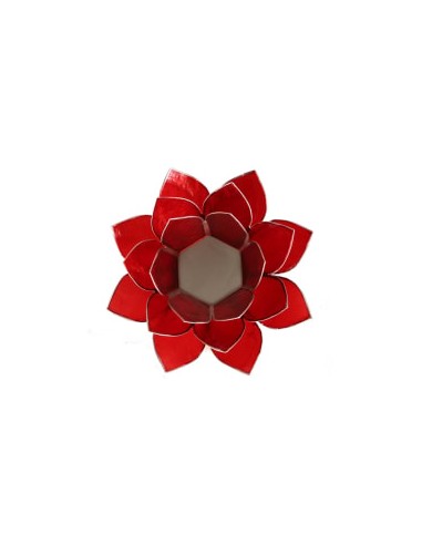 Photophore Lotus Chakras rouge / argent