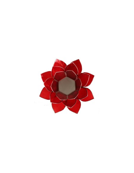 Photophore Lotus Chakras rouge / argent