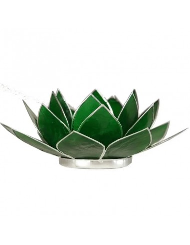 Photophore Lotus Chakras Vert / argent