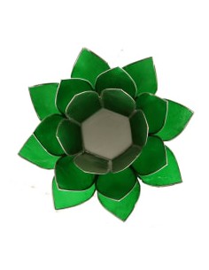Photophore Lotus Chakras Vert / argent 2
