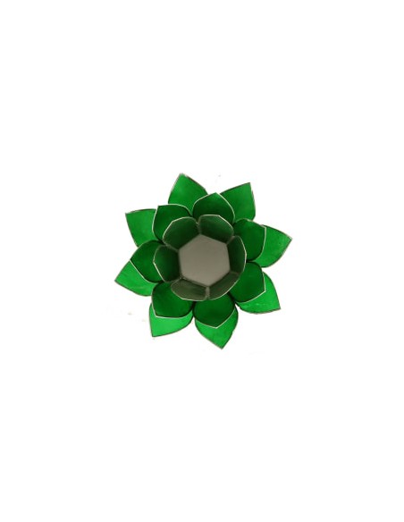 Photophore Lotus Chakras Vert / argent Photophore Lotus Chakras Vert / argent