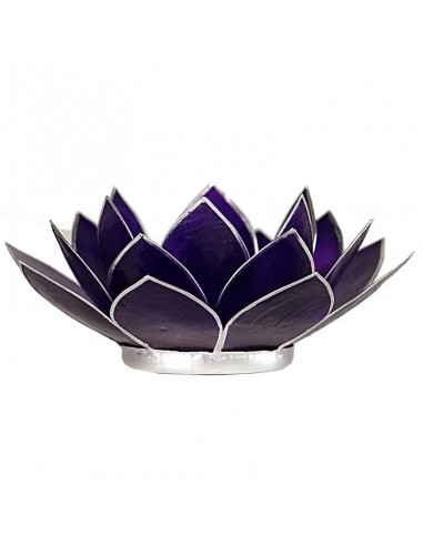 Photophore Lotus Chakras Violet / argent